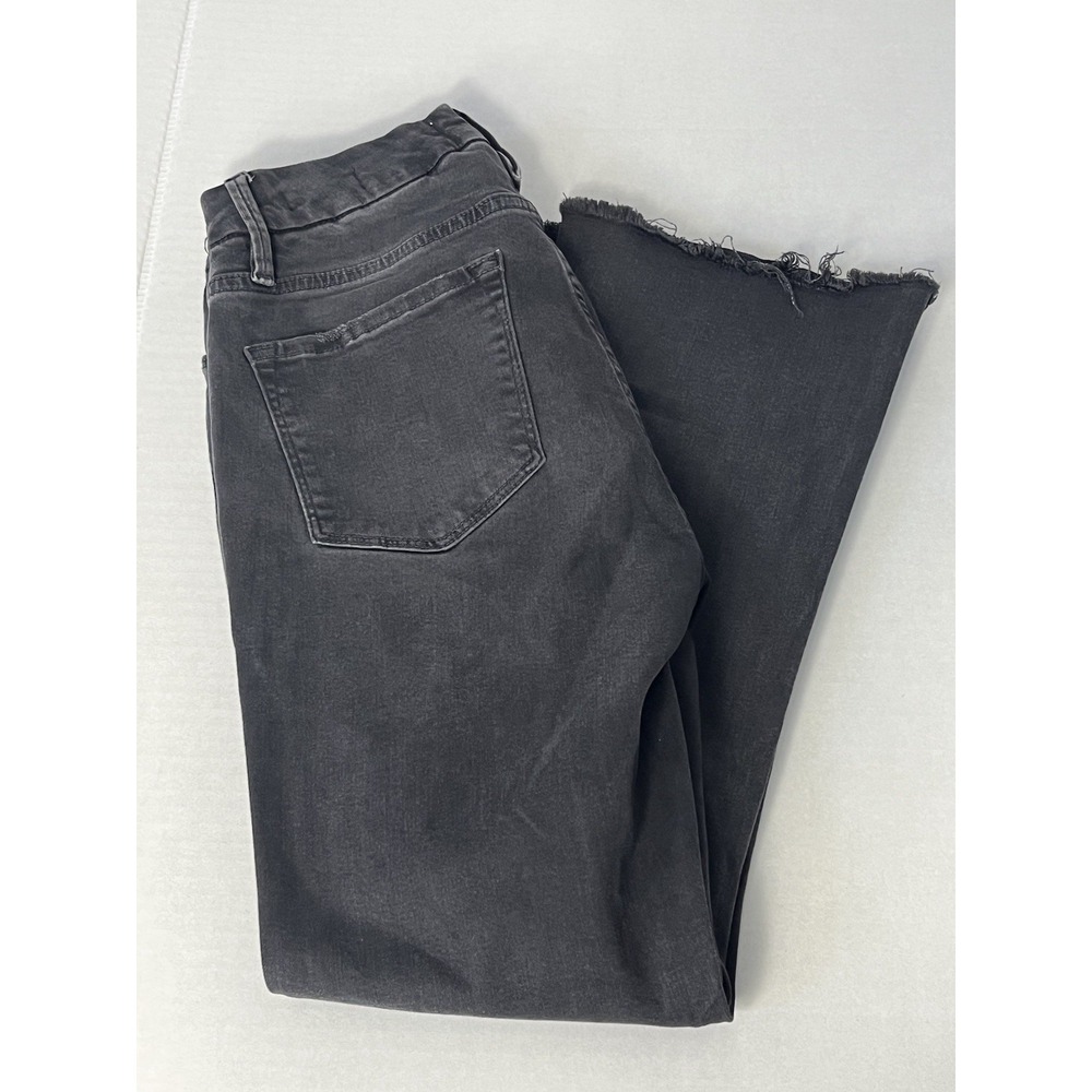 $225 FRAME Kerry Faded Black Le Crop Mini Boot Raw Edge Bootcut Jeans Women's 28